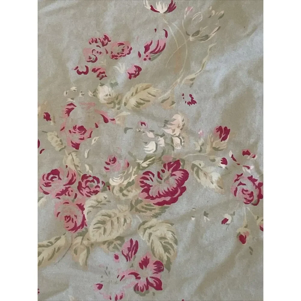 Rachel Ashwell Simply Shabby Chic Twin FADED PAPER ROSE Duvet Cover Pink Blue